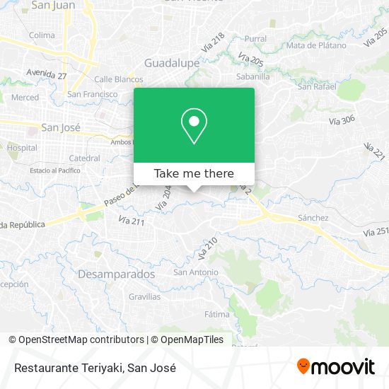 Mapa de Restaurante Teriyaki