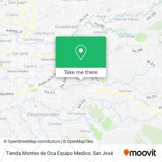 Tienda Montes de Oca Equipo Medico map