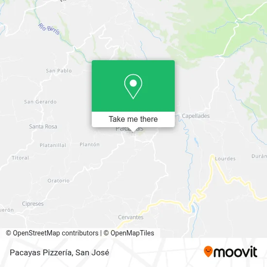 Pacayas Pizzería map