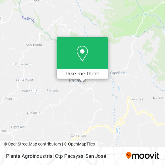 Mapa de Planta Agroindustrial Ctp Pacayas