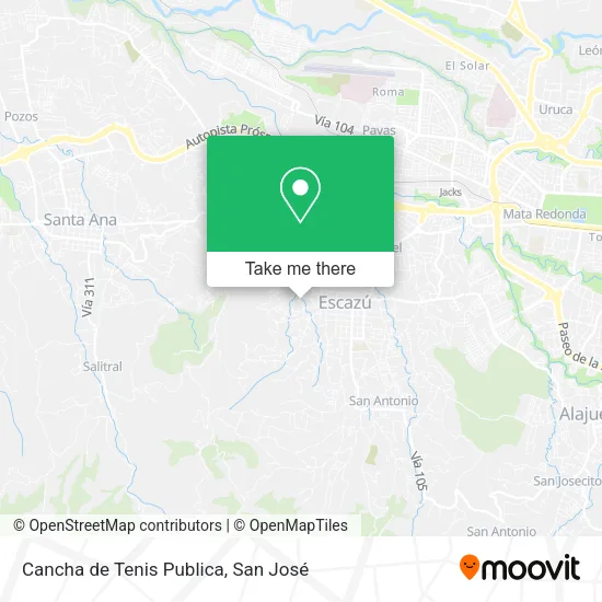 Mapa de Cancha de Tenis Publica