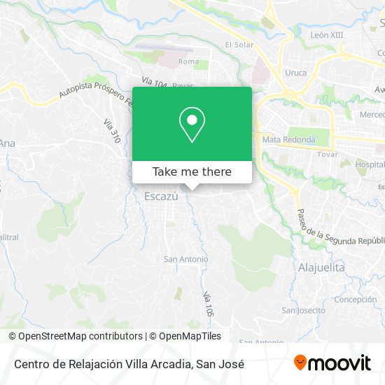 Centro de Relajación Villa Arcadia map