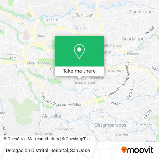 Delegación Distrital Hospital map