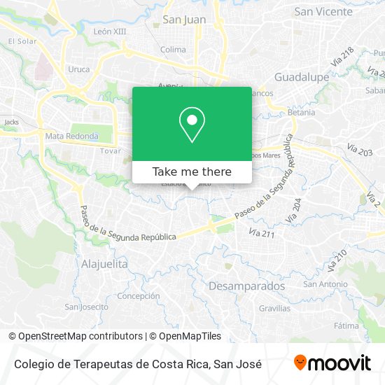 Colegio de Terapeutas de Costa Rica map