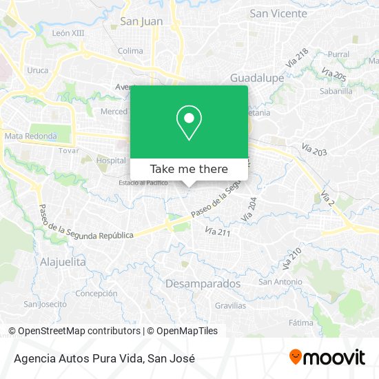 Agencia Autos Pura Vida map