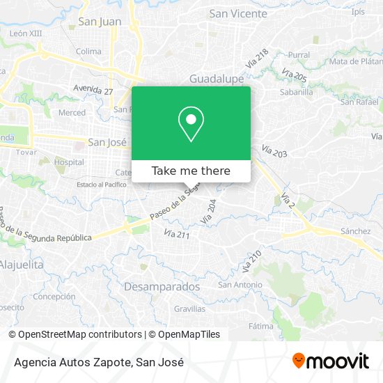 Mapa de Agencia Autos Zapote