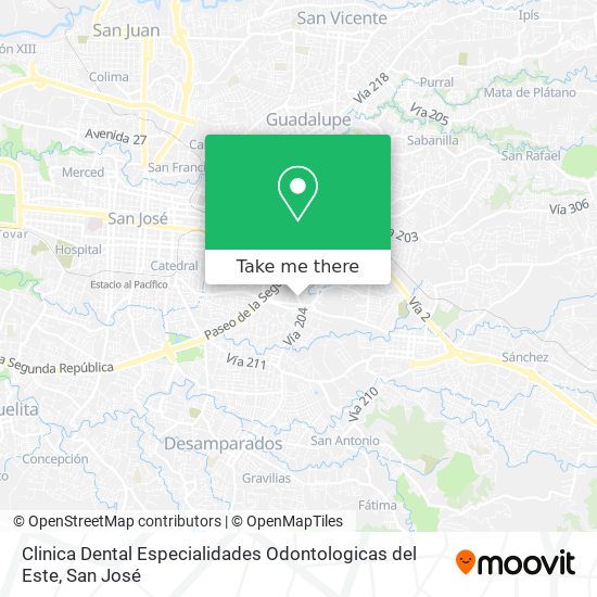 Clinica Dental Especialidades Odontologicas del Este map