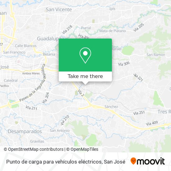 Mapa de Punto de carga para vehículos eléctricos