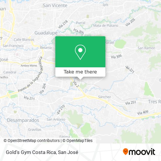 Gold's Gym Costa Rica map