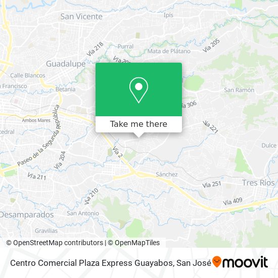 Mapa de Centro Comercial Plaza Express Guayabos