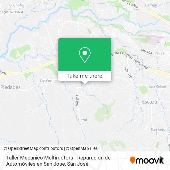 Mapa de Taller Mecánico Multimotors - Reparación de Automóviles en San Jose