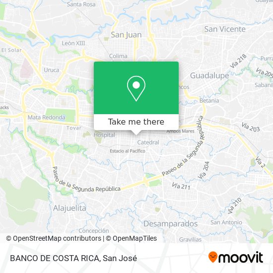 Mapa de BANCO DE COSTA RICA