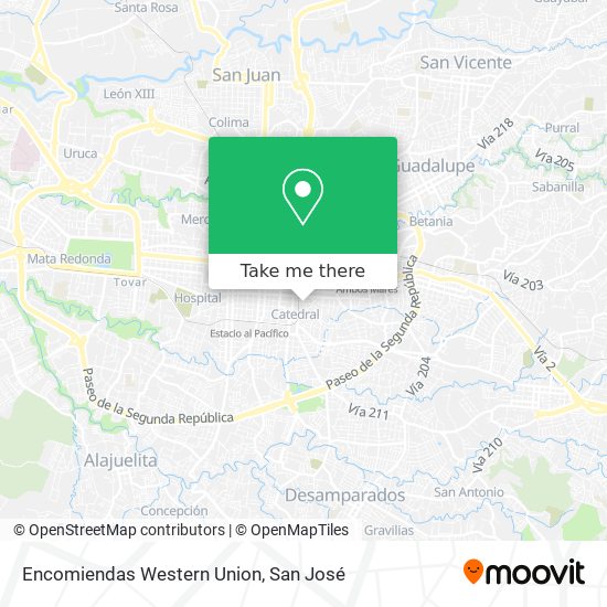 Encomiendas Western Union map