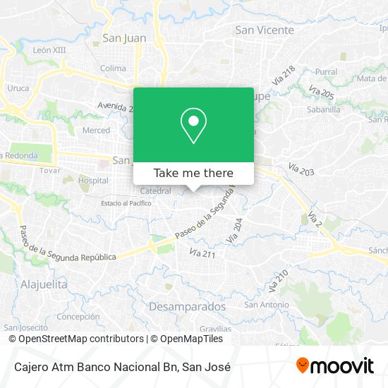 Cajero Atm Banco Nacional Bn map
