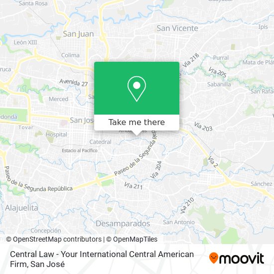 Central Law - Your International Central American Firm map