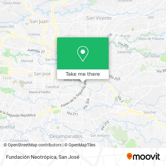Fundación Neotrópica map
