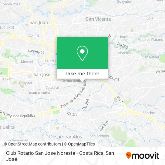 Mapa de Club Rotario San Jose Noreste - Costa Rica