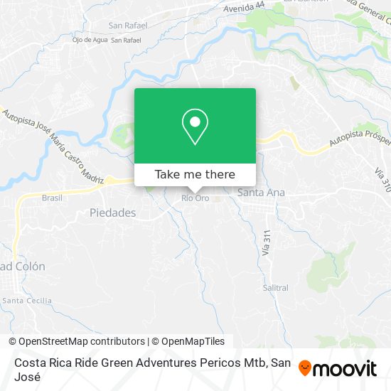 Mapa de Costa Rica Ride Green Adventures Pericos Mtb