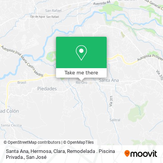 Mapa de Santa Ana, Hermosa, Clara, Remodelada . Piscina Privada.