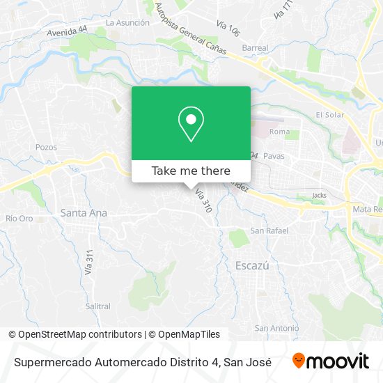 Mapa de Supermercado Automercado Distrito 4