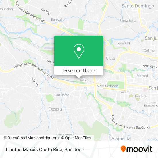 Llantas Maxxis Costa Rica map