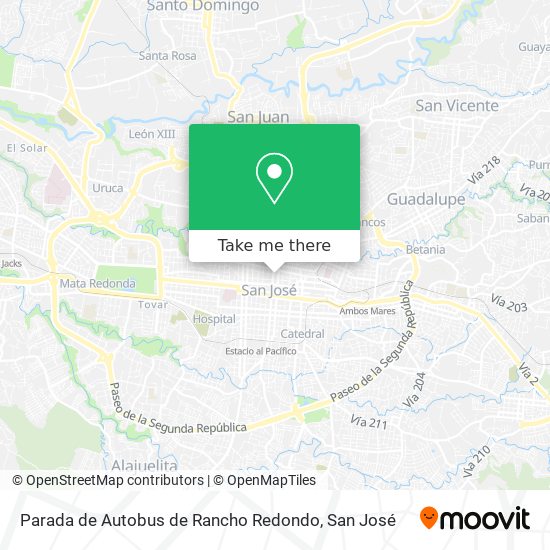 Parada de Autobus de Rancho Redondo map