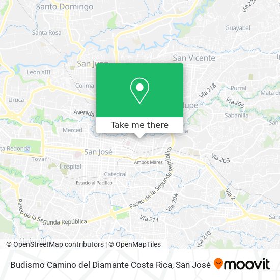 Budismo Camino del Diamante Costa Rica map