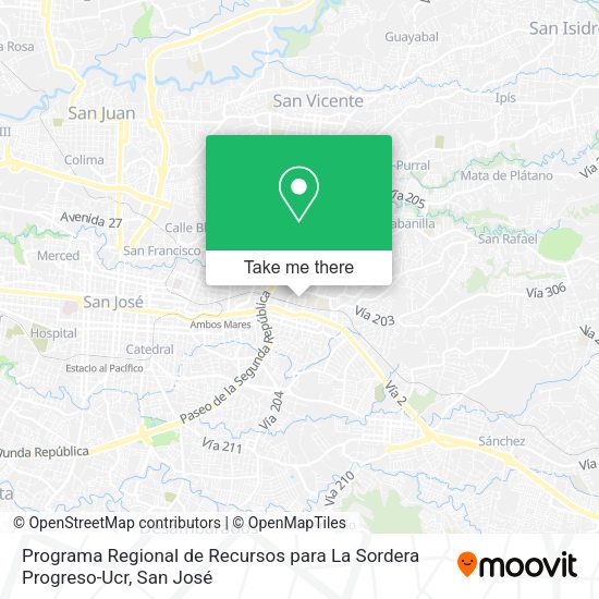 Programa Regional de Recursos para La Sordera Progreso-Ucr map