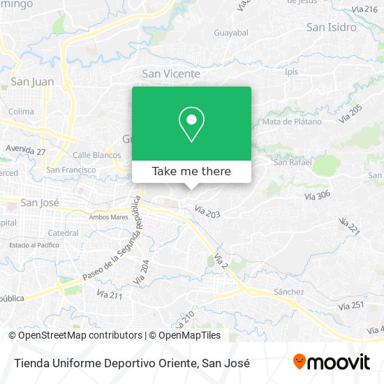 Mapa de Tienda Uniforme Deportivo Oriente