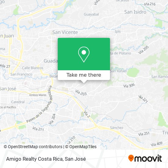 Amigo Realty Costa Rica map