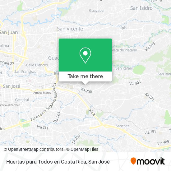 Huertas para Todos en Costa Rica map