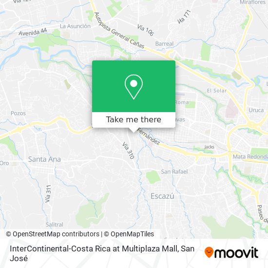 InterContinental-Costa Rica at Multiplaza Mall map