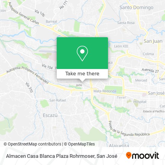 Mapa de Almacen Casa Blanca Plaza Rohrmoser