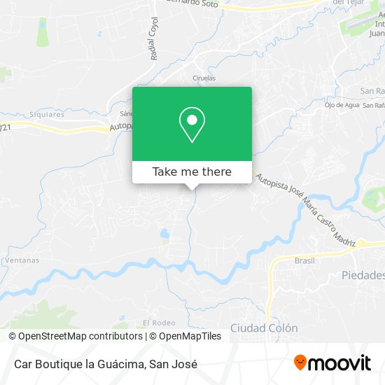 Mapa de Car Boutique la Guácima