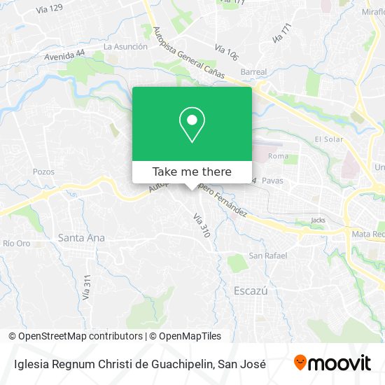 Iglesia Regnum Christi de Guachipelin map