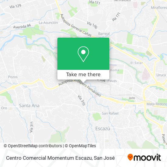 Centro Comercial Momentum Escazu map