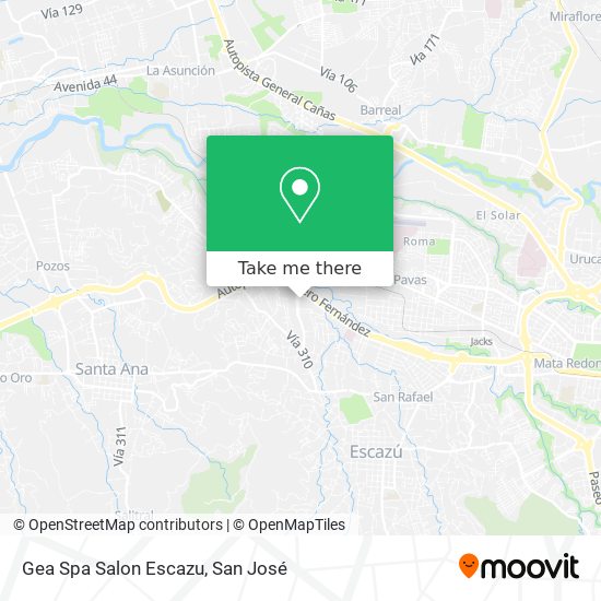 Mapa de Gea Spa Salon Escazu