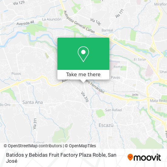 Batidos y Bebidas Fruit Factory Plaza Roble map