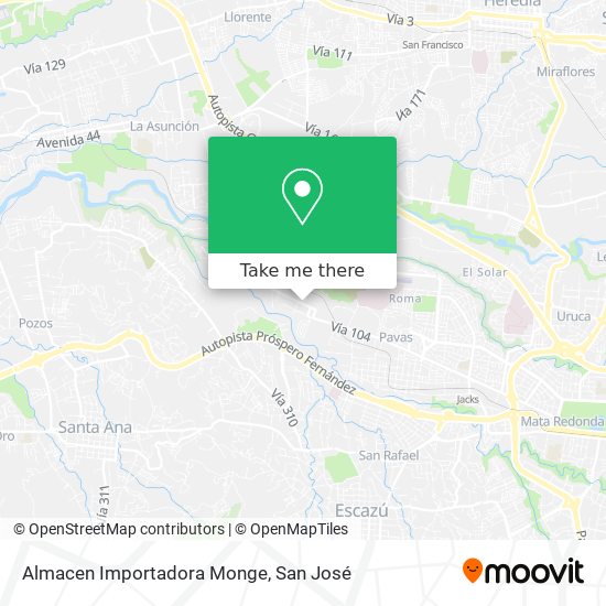 Almacen Importadora Monge map