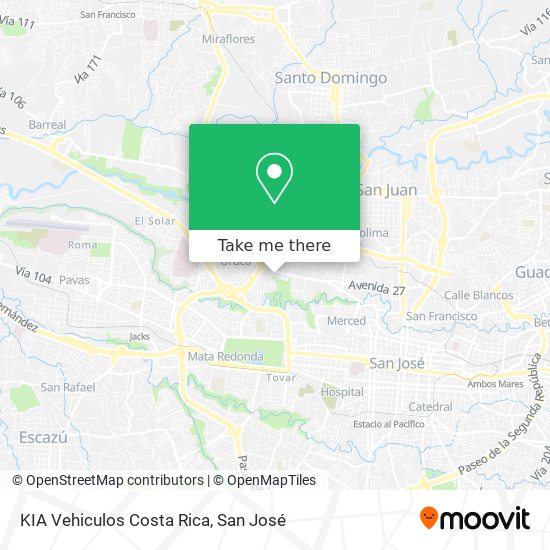 KIA Vehiculos Costa Rica map