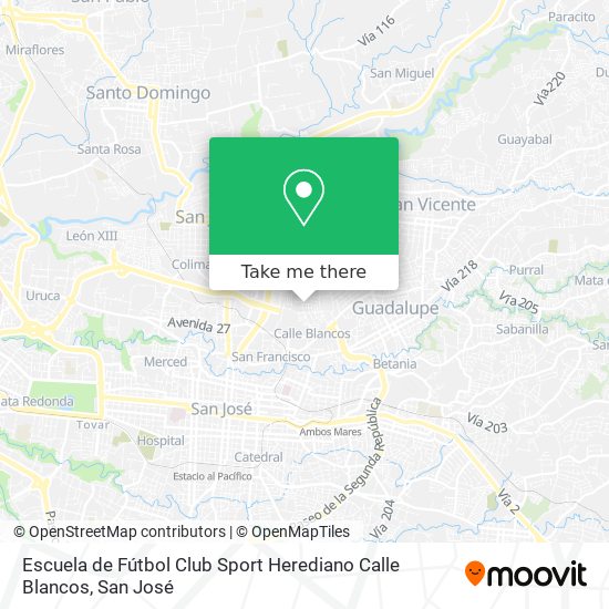 Escuela de Fútbol Club Sport Herediano Calle Blancos map