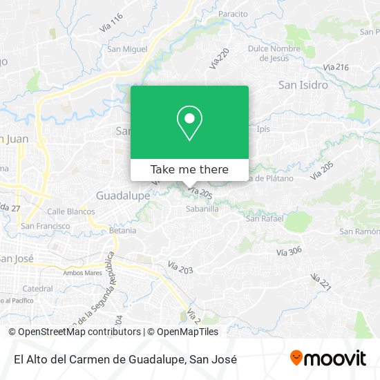 El Alto del Carmen de Guadalupe map