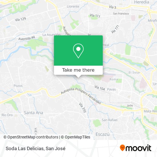 Soda Las Delicias map