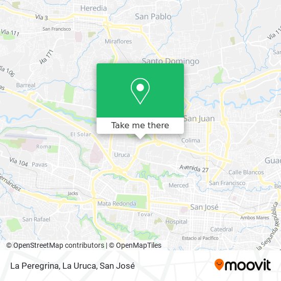 La Peregrina, La Uruca map