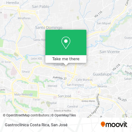Mapa de Gastroclínica Costa Rica