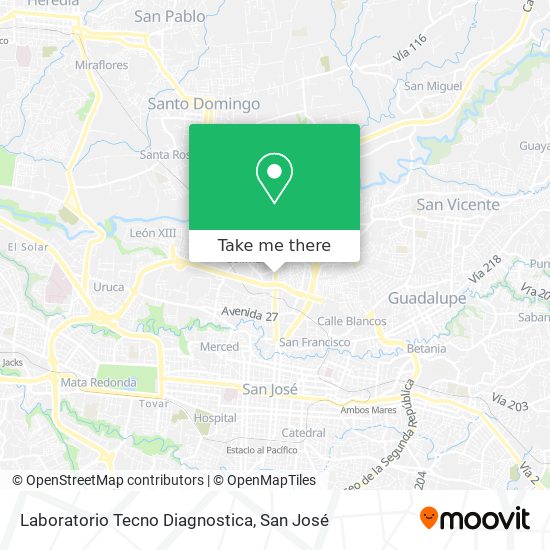 Mapa de Laboratorio Tecno Diagnostica