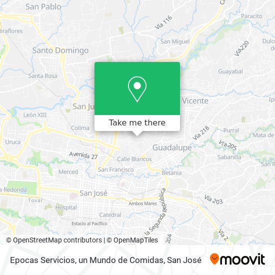 Epocas Servicios, un Mundo de Comidas map