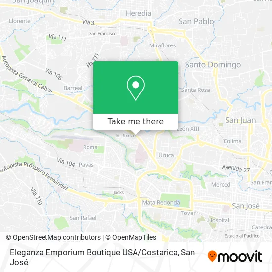 Mapa de Eleganza Emporium Boutique USA / Costarica