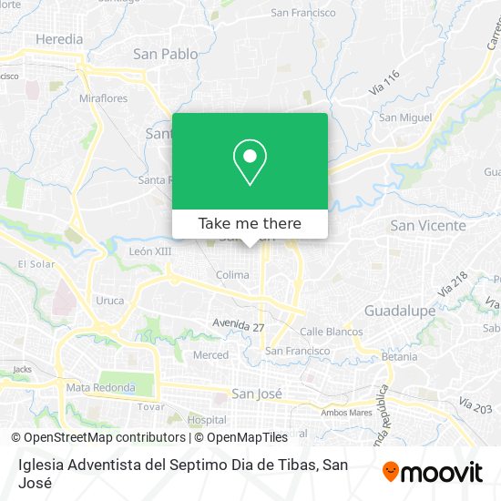 Iglesia Adventista del Septimo Dia de Tibas map