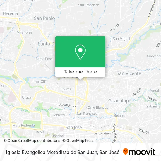 Mapa de Iglesia Evangelica Metodista de San Juan